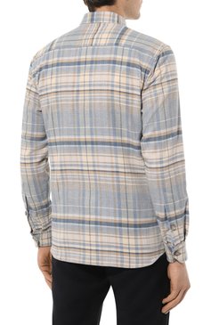 Мужская хлопковая рубашка VAN LAACK синего цвета, арт. RET0-TFK/156369 | Фото 4 (Манжеты: На пуговицах; Принт: Клетка; Воротник: Кент; Рукава: Длинные; Случай: Повседневный; Длина (для топов): Стандартные; Материал сплава: Проставлено; Материал внешний: Хлопок; Драгоценные камни: Проставлено; Стили: Кэжуэл)