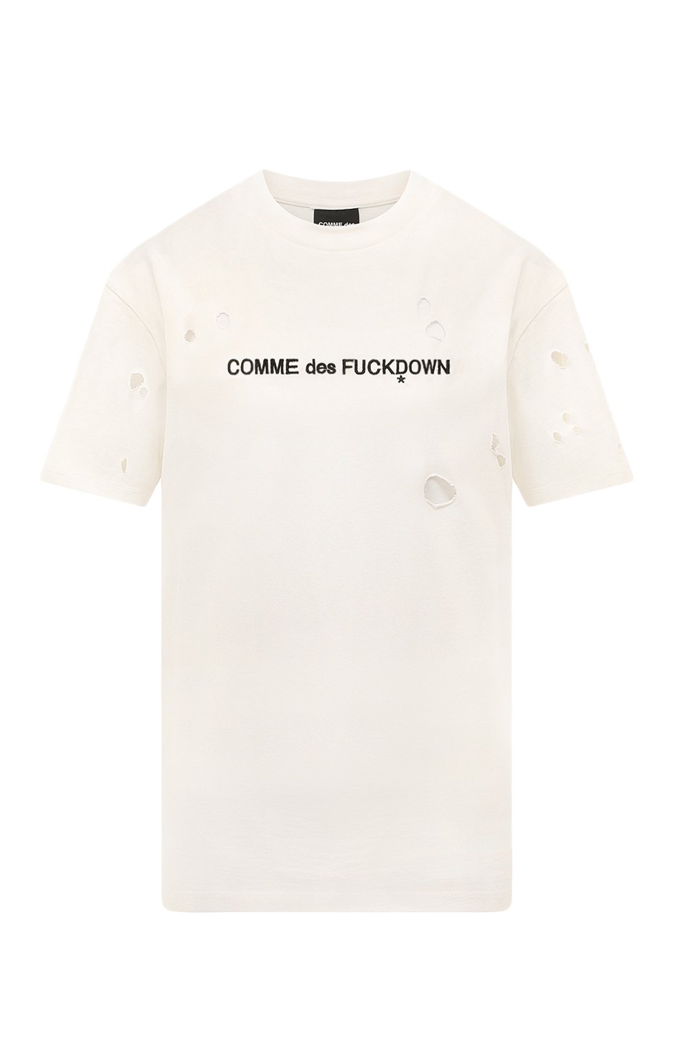 Женская белая хлопковая футболка COMME DES FUCKDOWN купить в интернет ...