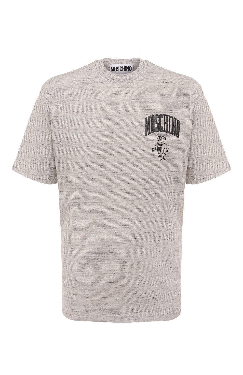 Хлопковая футболка Moschino серого цвета