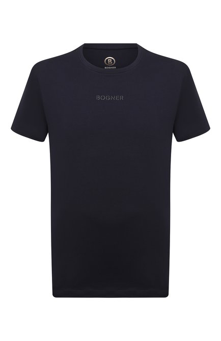 Мужская хлопковая футболка BOGNER темно-синего цвета, арт. 58446604 | Фото 1 (Материал внешний: Хлопок; Принт: Без принта, С принтом; Стили: Кэжуэл)