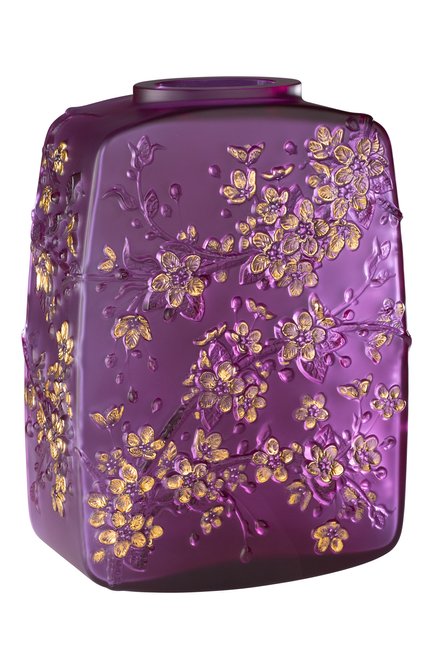 Ваза fleurs de cerisier LALIQUE фиолетового цвета по цене 2905000 руб., арт. 10722200 | Фото 1
