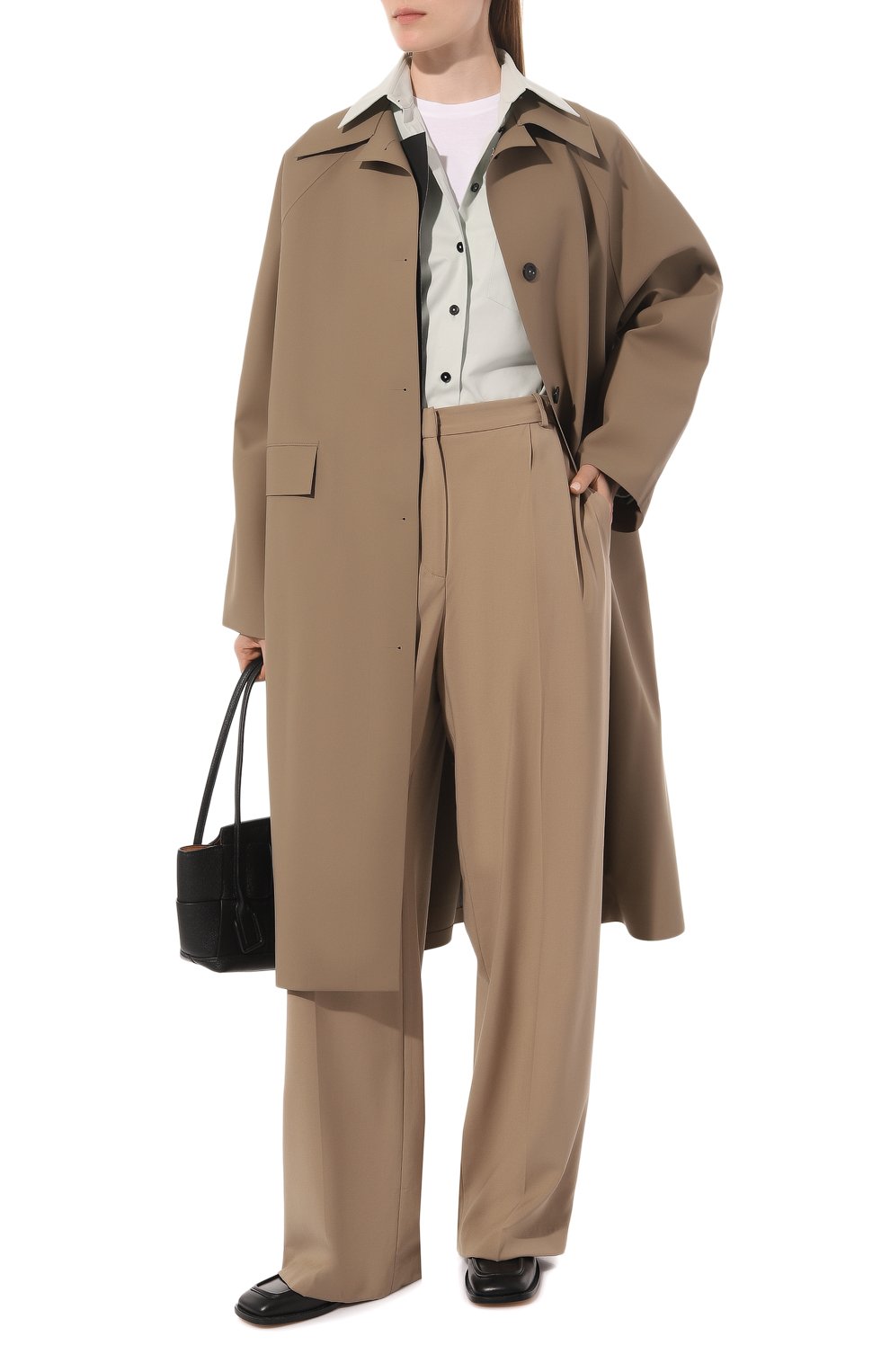 Женская хлопковая рубашка JIL SANDER голубого цвета, арт. J02DL0107/J45002 | Фото 2 (Принт: Без принта; Женское Кросс-КТ: Рубашка-одежда; Материал внешний: Хлопок; Стили: Кэжуэл)