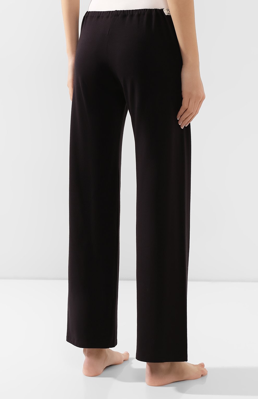 Женские брюки LA PERLA черного цвета, арт. 0043810 | Фото 4 (Женское Кросс-КТ: Брюки-белье; Материал внешний: Синтетический материал, Хлопок)