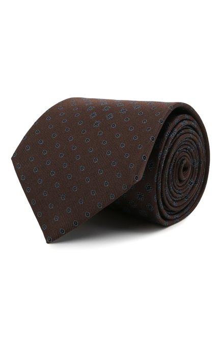 Мужской шелковый галстук BRIONI темно-коричневого цвета по цене 27900 руб., арт. 061Q00/01408 | Фото 1