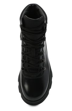Мужские кожаные ботинки PRADA черного цвета, арт. 2TE170-3KZP-F0002-G000 | Фото 5 (Мужское Кросс-КТ: Хайкеры-обувь, Ботинки-обувь; Материал утеплителя: Без утеплителя; Подошва: Массивная)