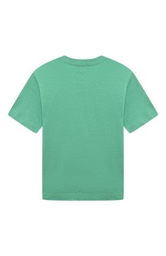 Детская хлопковая футболка DIESEL зеленого цвета, арт. J01126/0EFAN | Фото 2 (Рукава: Короткие; Материал сплава: Проставлено; Нос: Не проставлено; Материал внешний: Хлопок; Мальчики Кросс-КТ: Футболка-одежда; Драгоценные камни: Проставлено)