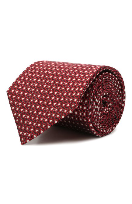 Мужской шелковый галстук ERMENEGILDO ZEGNA бордового цвета, арт. Z9D12/18B | Фото 1 (Принт: С принтом; Материал: Текстиль, Шелк)