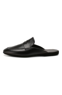 Мужского кожаные домашние туфли FARFALLA черного цвета, арт. G13 | Фото 3 (Материал внутренний: Натуральная кожа; Мужское Кросс-КТ: тапочки-обувь)