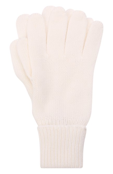 Детские шерстяные перчатки IL TRENINO белого цвета, арт. 21 4055 | Фото 1 (Материал: Шерсть, Текстиль)