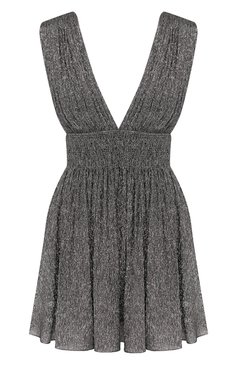Женское шелковое платье SAINT LAURENT серебряного цвета, арт. 607484/Y3A60 | Фото 1 (Материал внешний: Шелк; Длина Ж (юбки, платья, шорты): Мини; Случай: Повседневный; Рукава: Без рукавов; Материал подклада: Шелк; Женское Кросс-КТ: Платье-одежда; Статус проверки: Проверена категория)