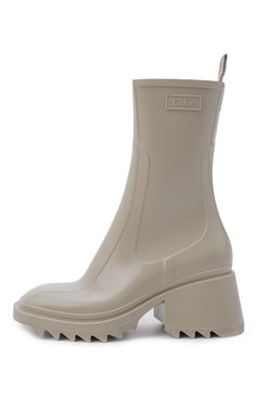 Женские резиновые ботильоны betty CHLOÉ светло-бежевого цвета, арт. CHC19W239G8 | Фото 4 (Подошва: Платформа; Материал внутренний: Натуральная кожа, Текстиль; Каблук высота: Средний; Каблук тип: Устойчивый; Материал утеплителя: Без утеплителя; Материал внешний: Резина; Длина стельки: 22,8, 23,5, 24,1, 24,8, 25,4, 26,1, 26,7)