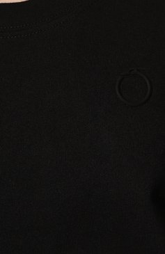 Женская хлопковая футболка TRUSSARDI черного цвета, арт. 56T00531-1T006160 | Фото 5 (Принт: Без принта; Рукава: Короткие; Длина (для топов): Стандартные; Материал сплава: Проставлено; Материал внешний: Хлопок; Женское Кросс-КТ: Футболка-одежда; Драгоценные камни: Проставлено; Стили: Минимализм)