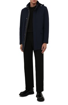 Мужская куртка с меховой отделкой ANDREA CAMPAGNA темно-синего цвета, арт. A3T743/4812 | Фото 2 (Кросс-КТ: Куртка; Мужское Кросс-КТ: шерсть и кашемир; Материал внешний: Шерсть; Рукава: Длинные; Длина (верхняя одежда): До середины бедра; Региональные ограничения белый список (Axapta Mercury): RU; Материал сплава: Проставлено; Стили: Классический; Материал подклада: Синтетический материал; Драгоценные камни: Проставлено)