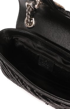 Женская сумка gg marmont 2.0 mini GUCCI черного цвета, арт. 446744 9SYWP | Фото 5 (Сумки-технические: Сумки через плечо; Размер: mini; Ремень/цепочка: На ремешке; Материал: Текстиль)