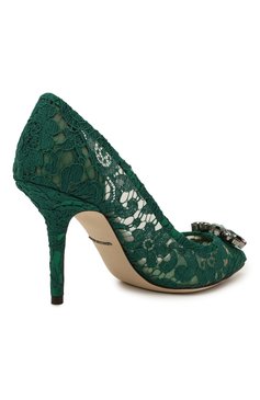 Женские текстильные туфли rainbow lace DOLCE & GABBANA зеленого цвета, арт. CD0101/AL198 | Фото 5 (Материал внешний: Текстиль; Каблук высота: Высокий; Материал внутренний: Натуральная кожа, Текстиль; Каблук тип: Шпилька; Подошва: Плоская; Длина стельки: 19,1, 22,8, 23,4, 24,1, 24,8, 25,4, 26,1)