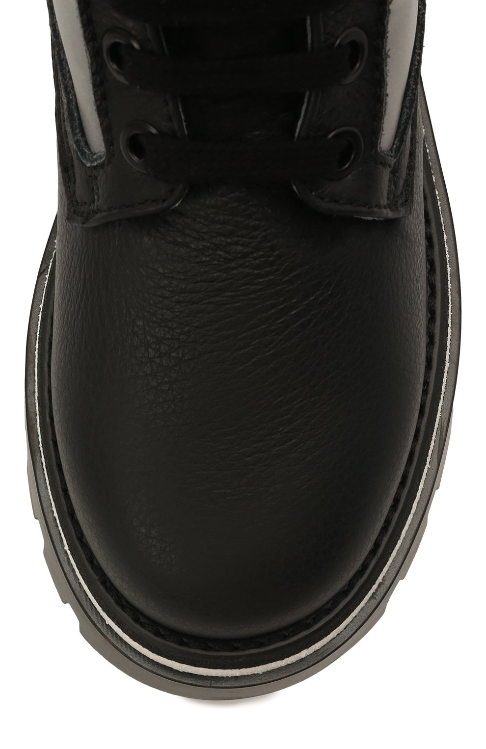 Мужского кожаные ботинки MSGM KIDS черного цвета, арт. 69185/RANGER/RIFRANGENT./28-35 | Фото 4 (Региональные ограничения белый список (Axapta Mercury): Не проставлено; Нос: Не проставлено)