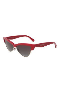 Женские солнцезащитные очки VALENTINO красного цвета, арт. 4102-51108G | Фото 1 (Тип очков: С/з; Оптика Гендер: оптика-женское; Очки форма: Cat-eye)