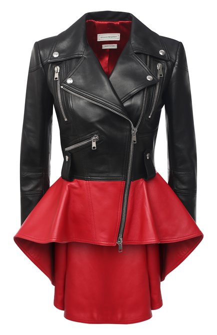 Женская кожаная куртка ALEXANDER MCQUEEN черного цвета по цене 549500 руб., арт. 650210/Q5AFQ | Фото 1