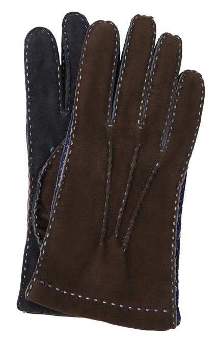 Мужского замшевые перчатки TR HANDSCHUHE коричневого цвета, арт. Z2362860 | Фото 1