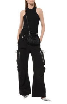 Женские брюки WHO/AM черного цвета, арт. MP1-P231-BLK | Фото 2 (Силуэт Ж (брюки и джинсы): Широкие; Длина (брюки, джинсы): Стандартные; Женское Кросс-КТ: Брюки-одежда; Материа л сплава: Проставлено; Стили: Спорт-шик; Драгоценные камни: Проставлено)