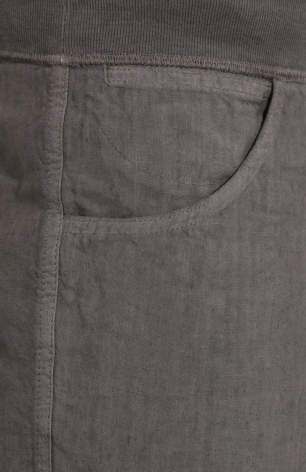 Мужские льняные шорты 120% LINO серого цвета, арт. R0M2120/0253/S00 | Фото 5 (Мужское Кросс-КТ: Шорты-одежда; Длина Шорты М: До колена; Принт: Без принта; Случай: Повседневный; Материал внешний: Лен; Стили: Кэжуэл)