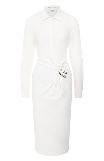 Женское платье из вискозы BOTTEGA VENETA белого цвета по цене 176000 руб., арт. 609304/VKIJ0 | Фото 1