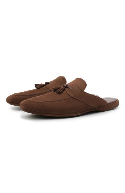 Мужского замшевые домашние туфли FARFALLA коричневого цвета по цене 27350 руб., арт. G2NT | Фото 1