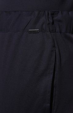 Мужские хлопковые домашние брюки HANRO темно-синего цвета, арт. 075435. | Фото 5 (Длина (брюки, джинсы): Стандартные; Кросс-КТ: домашняя одежда; Материал внешний: Хлопок)