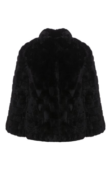 Женская шуба из меха кролика KITON черного цвета, арт. D34581A/5G69 | Фото 1 (Рукава: Длинные; Материал внешний: Натуральный мех; Длина (верхняя одежда): Короткие; Женское Кросс-КТ: Мех; Стили: Гламурный)