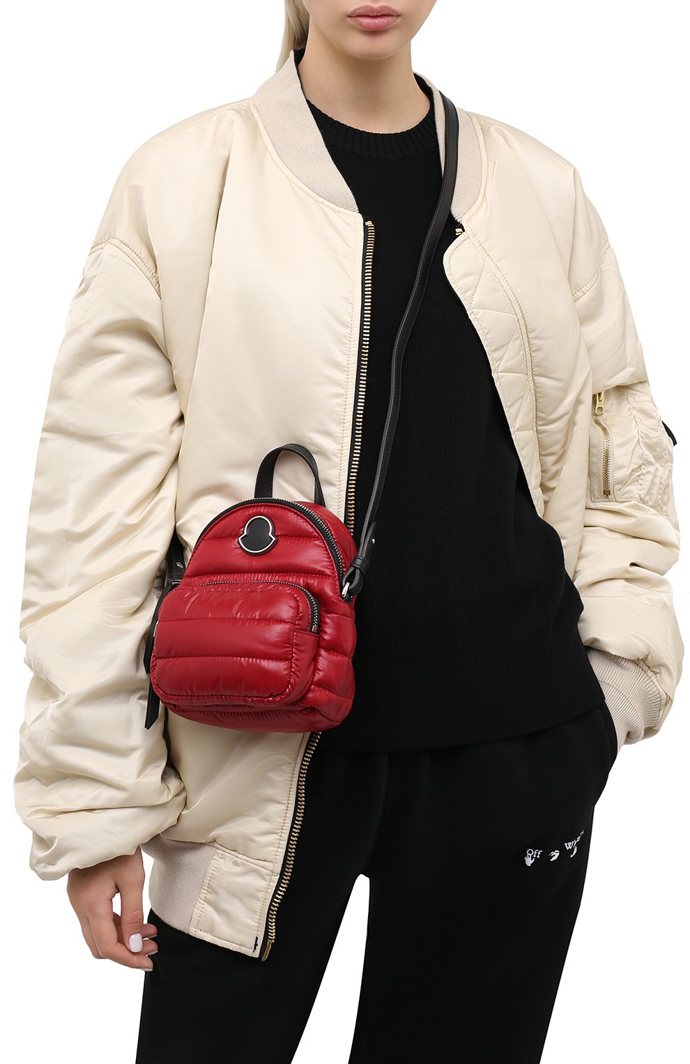 Женский рюкзак kilia small MONCLER красного цвета, арт. F2-09B-5L600-10-02SJN | Фото 2 (Размер: mini; Ремень/цепочка: На ремешке; Материал: Текстиль)