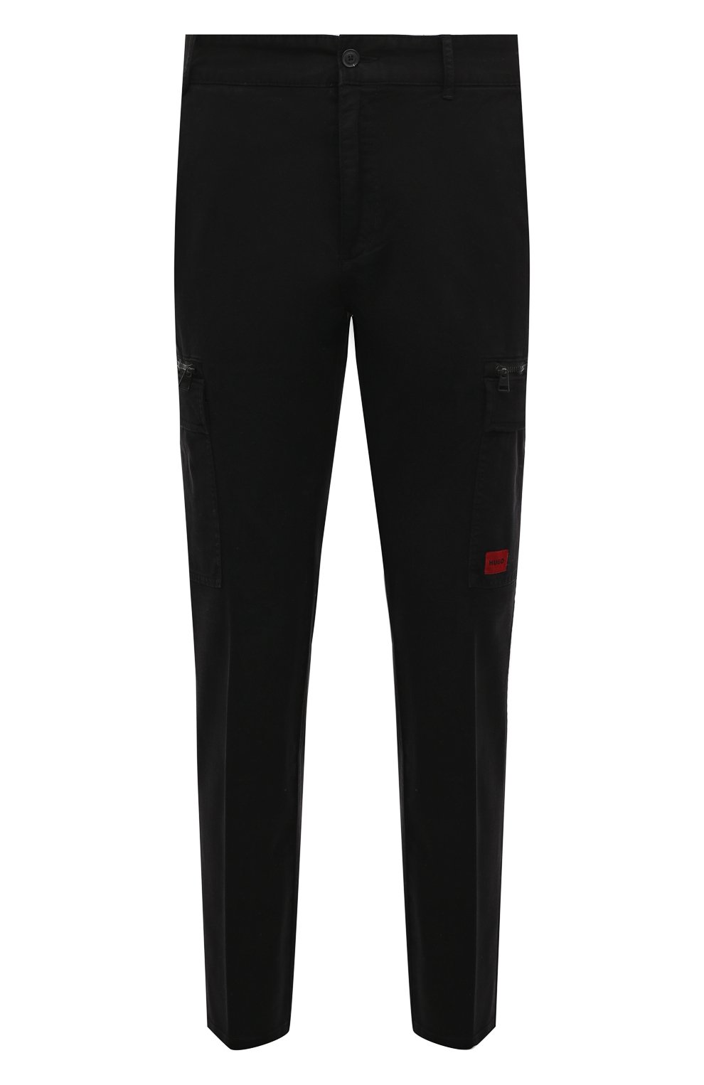 Хлопковые брюки-карго HUGO 50495071, цвет чёрный, размер 44