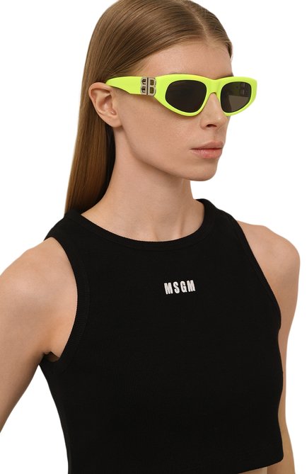 Женские солнцезащитные очки BALENCIAGA желтого цвета, арт. BB0095S 007 | Фото 2 (Тип очков: С/з; Оптика Гендер: оптика-женское; Очки форма: Cat-eye)