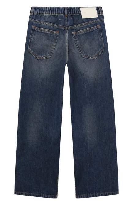 Детские джинсы MM6 синего цвета, арт. M60452/MM02I | Фото 2 (Материал внешний: Хлопок; Материал сплава: Проставлено; Нос: Не проставлено)
