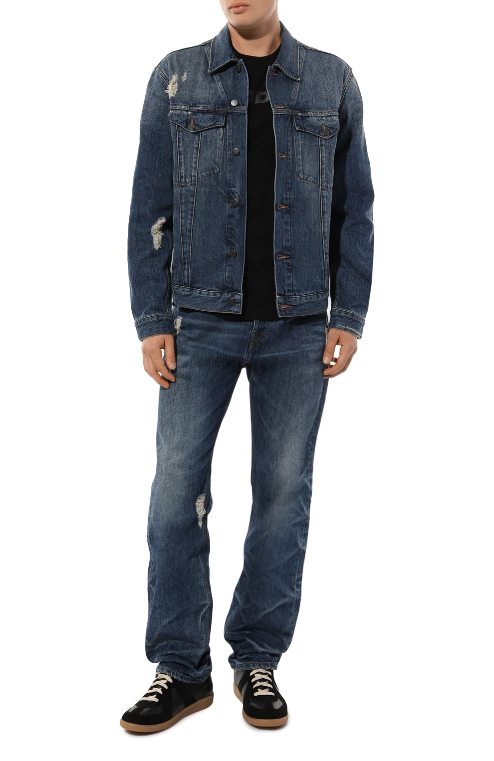 Мужская джинсовая куртка A-COLD-WALL* синего цвета, арт. ACWMH042 | Фото 2 (Кросс-КТ: Куртка, Деним; Рукава: Длинные; Стили: Гранж, Кэжуэл; Материал сплава: Проставлено; Материал внешний: Хлопок, Деним; Драгоценные камни: Проставлено; Длина (верхняя одежда): Короткие)