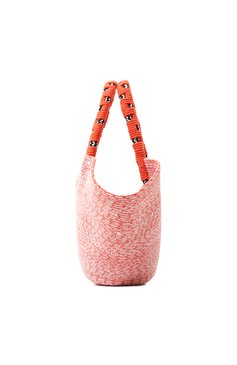 Женская сумка NANNACAY кораллового цвета, арт. 1559_208 | Фото 4 (Сумки-технические: Сумки top-handle; Материал сплава: Проставлено; Материал: Текстиль; Драгоценные камни: Проставлено; Размер: small)