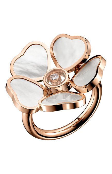 Женские кольцо CHOPARD бесцветного цвета, арт. 82A085-5300 | Фото 1 (Материал сплава: Розовое золото)