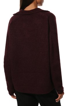 Женский хлопковая рубашка RAMAEL бордового цвета, арт. RA0002/005 | Фото 4 (Женское Кросс-КТ: Свитер-одежда; Материал внешний: Шерсть, Синтетический материал; Рукава: Длинные; Длина (для топов): Стандартные; Стили: Кэжуэл)