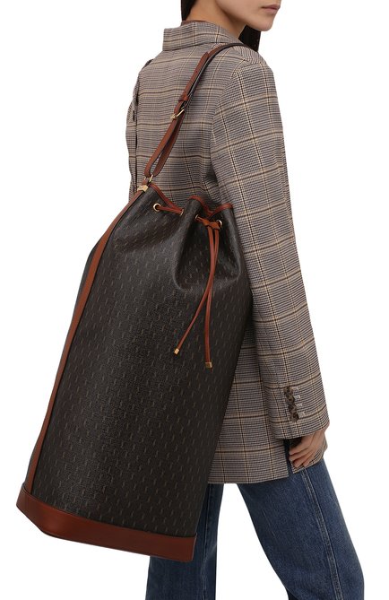 Женская сумка le monogramme SAINT LAURENT коричневого цвета, арт. 670718/2UY2W | Фото 2 (Размер: large; Материал: Экокожа; Сумки-технические: Сумки через плечо)