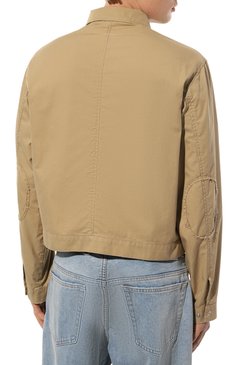 Мужская джинсовая куртка MM6 бежевого цве та, арт. S52AM0254/S52532 | Фото 4 (Кросс-КТ: Куртка, Деним; Рукава: Длинные; Материал сплава: Проставлено; Материал внешний: Хлопок, Деним; Драгоценные камни: Проставлено; Длина (верхняя одежда): Короткие; Стили: Кэжуэл)