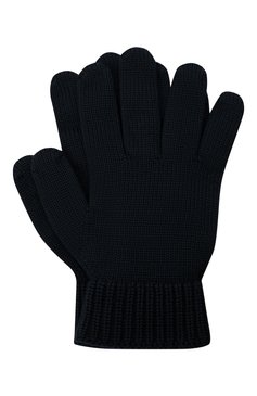 Детские шерстяные перчатки EMPORIO ARMANI темно-синего цвета, арт. 404615/0A759 | Фото 1 (Материал: Текстиль, Шерсть; Региональные ограничения белый список (Axapta Mercury): RU)