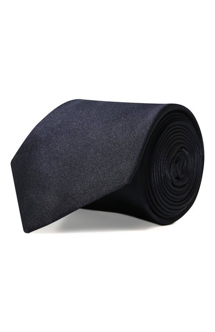 Мужской шелковый галстук LUIGI BORRELLI темно-синего цвета по цене 23350 руб., арт. CR1432 | Фото 1