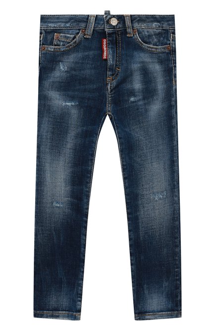Детские джинсы DSQUARED2 синего цвета по цене 25400 руб., арт. DQ01DX-D0071 | Фото 1