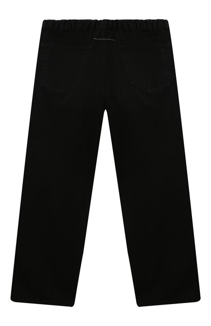 Детские джинсы MM6 черного цвета, арт. M60053-MM016 | Фото 2 (Материал внешний: Хлопок; Кросс-КТ: джинсы; Детали: На резинке, Однотонный; Ростовка одежда: 8 лет | 128 см)