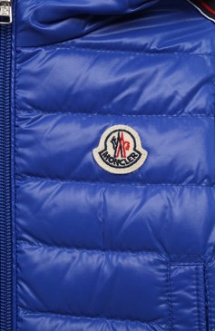 Детского пуховая куртка MONCLER синего цвета, арт. H1-951-1C000-01-68950/9-12M | Фото 3 (Кросс-КТ НВ: Куртки)
