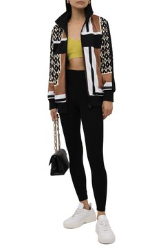 Женский кардиган VALENTINO бежевого цвета, арт. WB3MF12I6P5 | Фото 2 (Рукава: Длинные; Материал внешний: Синтетический материал; Длина (для топов): Стандартные; Стили: Спорт-шик; Женское Кросс-КТ: Кардиган-одежда; Материал подклада: Купро)