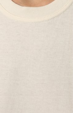 Женская хлопковая футболка BOTTEGA VENETA белого цвета, арт. 649060/VF1U0 | Фото 5 (Принт: Без принта; Рукава: Короткие; Длина (для топов): Стандартные; Региональные ограничения белый список (Axapta Mercury): RU; Материал сплава: Проставлено; Материал внешний: Хлопок; Женское Кросс-КТ: Футболка-одежда; Драгоценные камни: Проставлено; Стили: Кэжуэл)