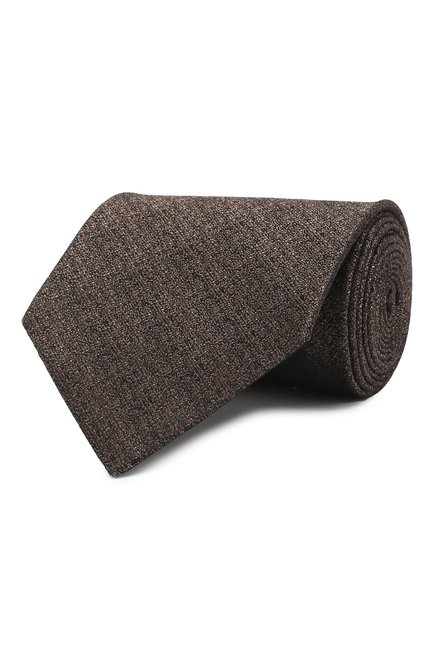 Мужской шелковый галстук TOM FORD коричневого цвета, арт. 5TF05/XT0 | Фото 1 (Материал: Текстиль, Шелк; Статус проверки: Проверено; Принт: Без принта)