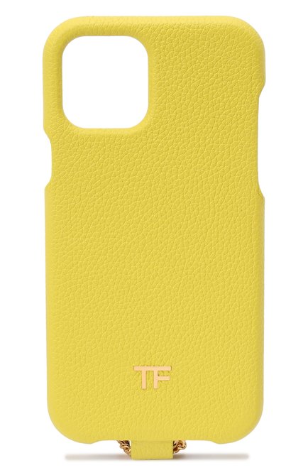Кожаный чехол для iphone 12 pro TOM FORD желтого цвета, арт. S0391T-LCL095 | Фото 1 (Материал: Натуральная кожа)