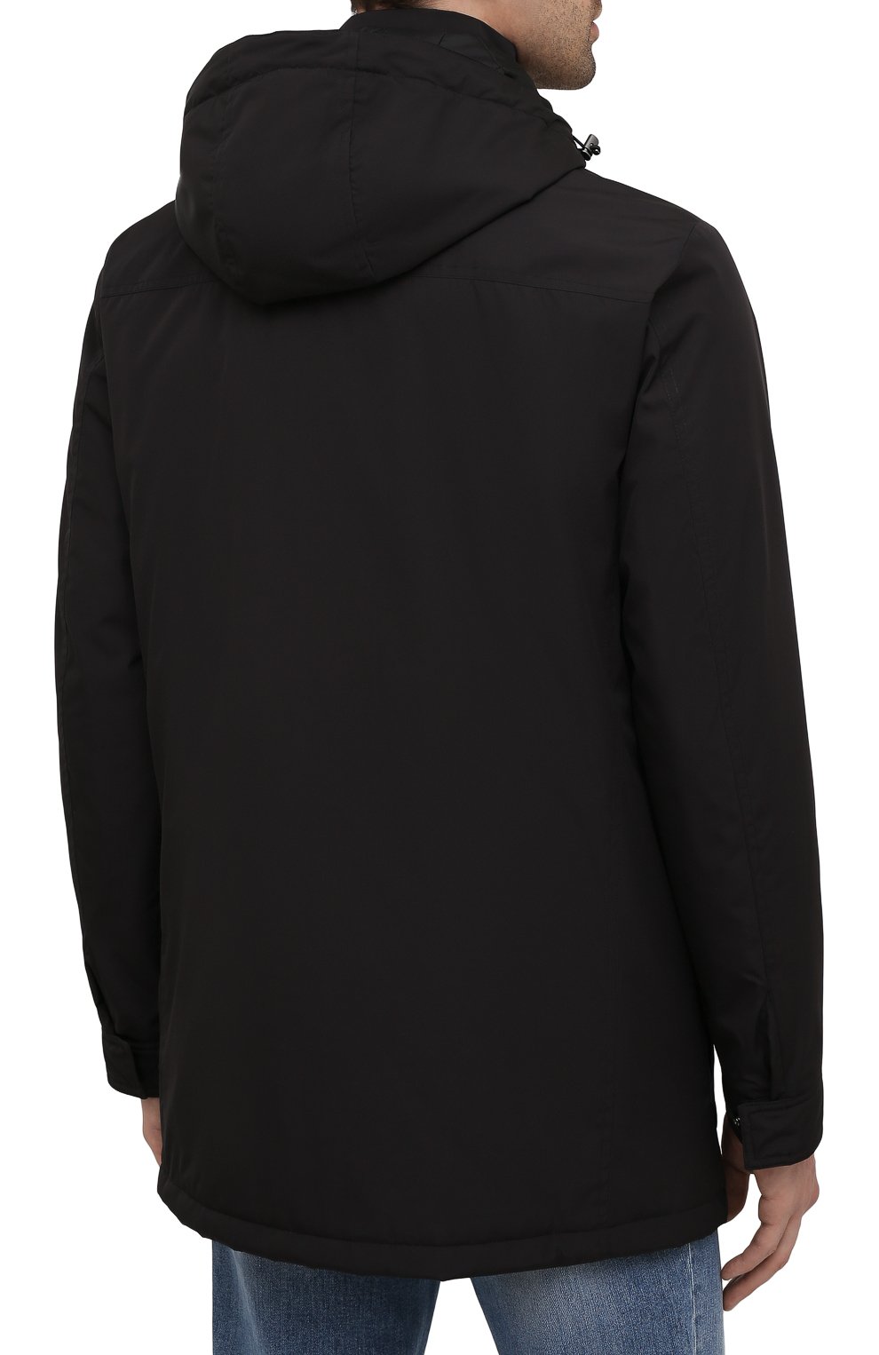 Мужская утепленная куртка PAUL&SHARK черного цвета, арт. 11312002/DF | Фото 4 (Кросс-КТ: Куртка; Рукава: Длинные; Длина (верхняя одежда): До середины бедра; Материал внешний: Синтетический материал; Мужское Кросс-КТ: утепленные куртки; Материал подклада: Синтетический материал; Стили: Кэжуэл)
