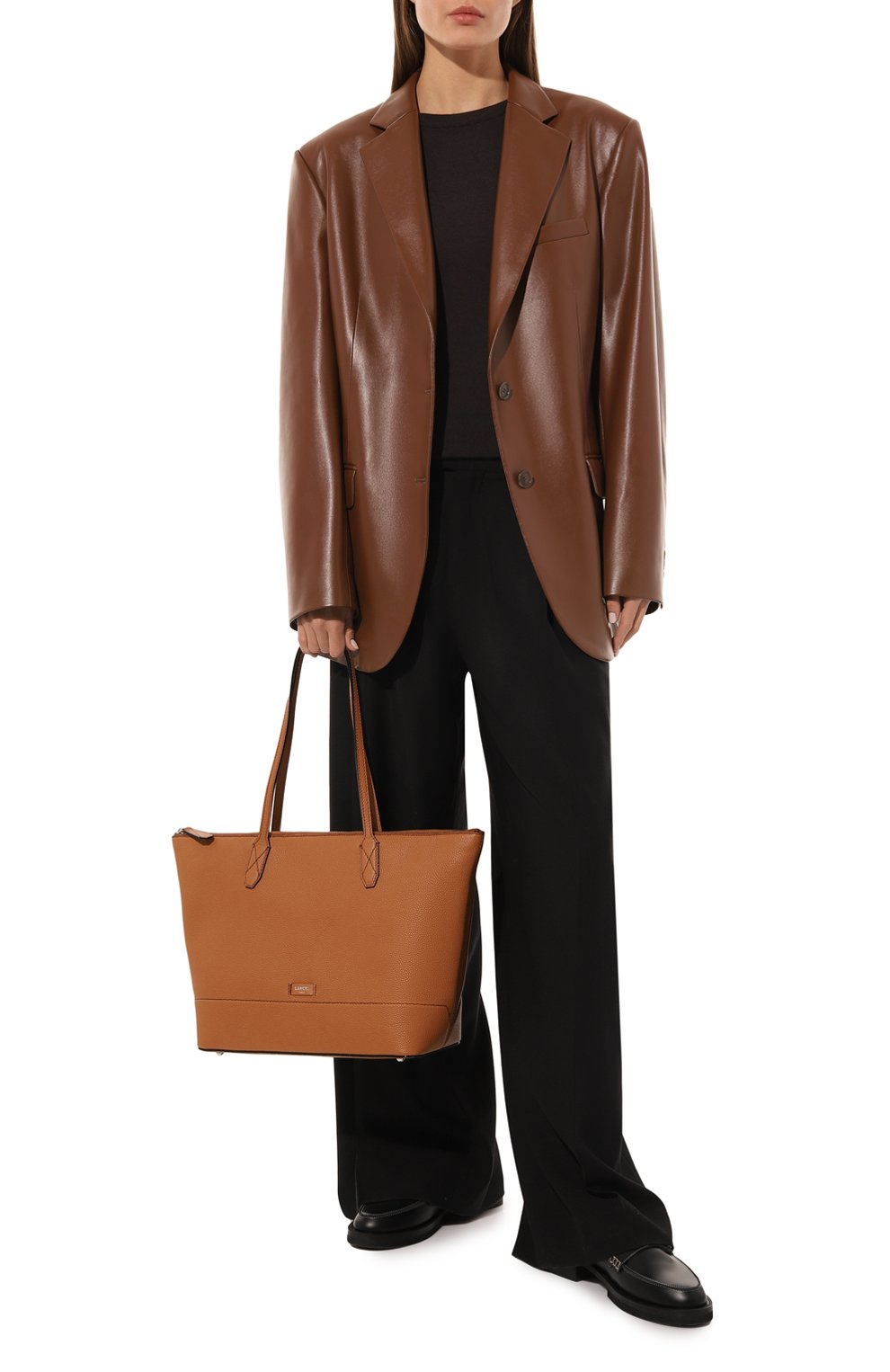 Женский сумка-тоут ninon LANCEL светло-коричневого цвета, арт. A12090 | Фото 7 (Сумки-технически е: Сумки-шопперы; Размер: medium; Материал: Натуральная кожа)